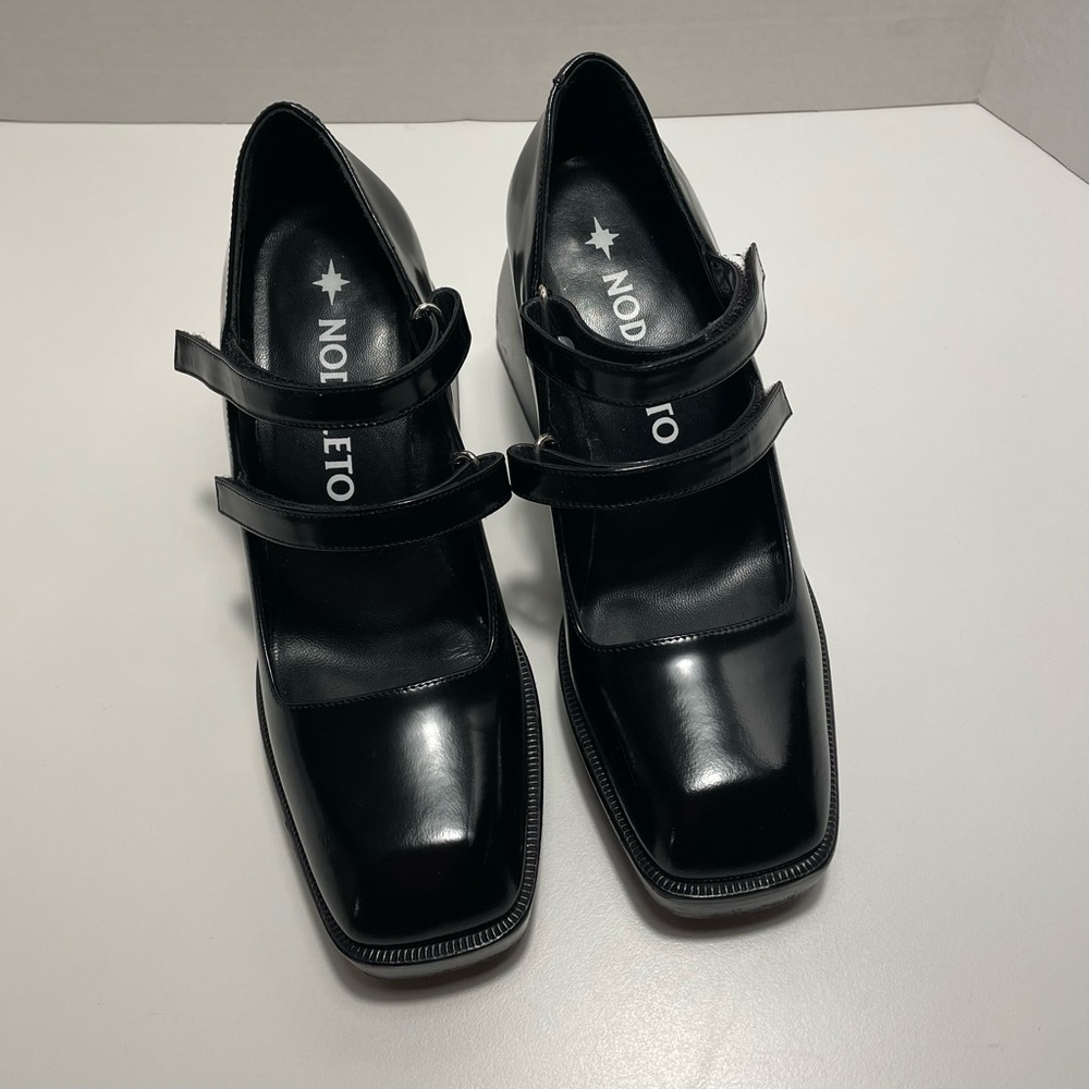 NODALETO Bulla Babies Mary Jane Platform Heels | Black Gloss Leather | EU 38 - Picture 8 of 11